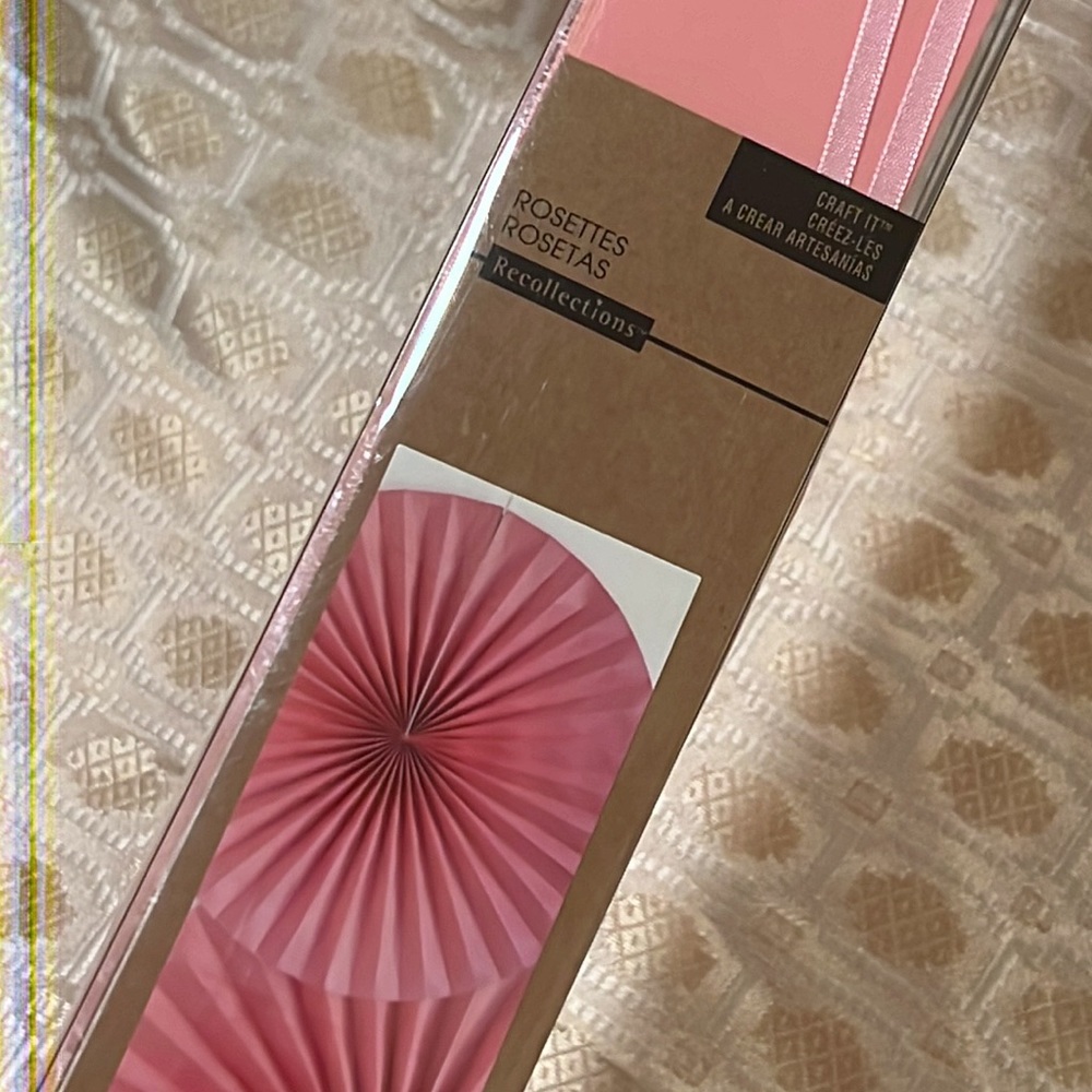 TWO Pink JUMBO Pinwheel Rosettes RECOLLECTIONS CRAFT IT 24” and 38”
